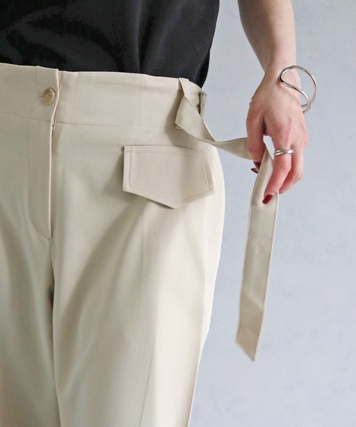 cheriella（シェリエラ）の「【cheriella】サイドベルトワイドパンツ（スラックス・レディース・ブラック/ライトベージュ・FREE）」の10枚目の写真