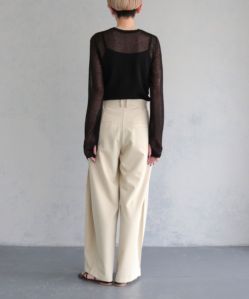 cheriella（シェリエラ）の「【cheriella】サイドベルトワイドパンツ（スラックス・レディース・ブラック/ライトベージュ・FREE）」の16枚目の写真