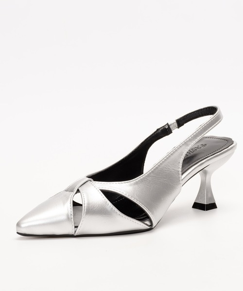 SVEC（シュベック）の「ポインテッドトゥ バックストラップパンプス（パンプス・レディース・ブラック/シルバー・35/36/37/38/39）」の4枚目の写真