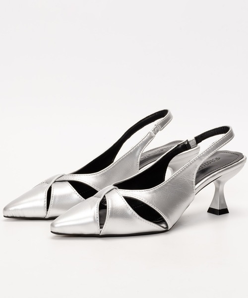 SVEC（シュベック）の「ポインテッドトゥ バックストラップパンプス（パンプス・レディース・ブラック/シルバー・35/36/37/38/39）」の6枚目の写真