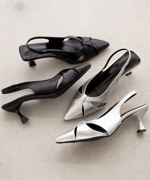 SVEC（シュベック）の「ポインテッドトゥ バックストラップパンプス（パンプス・レディース・ブラック/シルバー・35/36/37/38/39）」の3枚目の写真