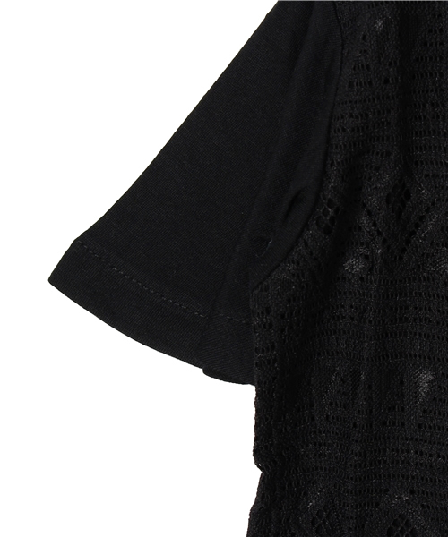 CIAOPANIC TYPY（チャオパニックティピー）の「KID ネィティブ柄レースTシャツ（Tシャツ/カットソー・キッズ・ブラック/キャメル・105/95/135/125/115）」の3枚目の写真