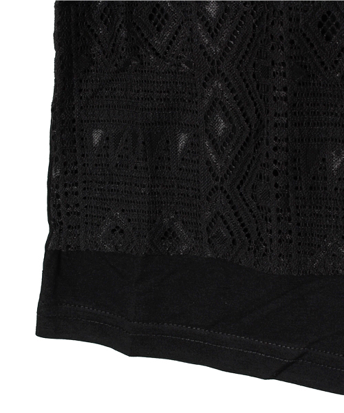 CIAOPANIC TYPY（チャオパニックティピー）の「KID ネィティブ柄レースTシャツ（Tシャツ/カットソー・キッズ・ブラック/キャメル・105/95/135/125/115）」の4枚目の写真