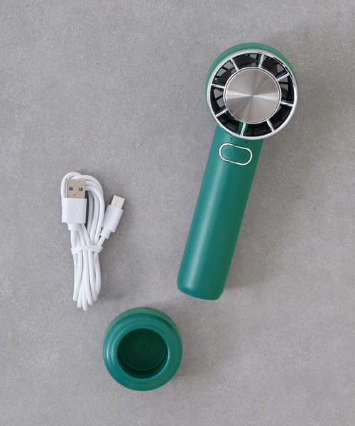 BIRTHDAY BAR（バースデイバー）の「handheld cooling fan 冷却プレート付扇風機（生活家電・レディース・ホワイト/グリーン・フリー）」の3枚目の写真