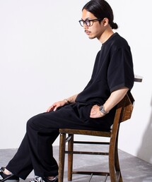 GLOSTER（グロスター）の「【GLOSTER/グロスター】フクレ2重織 前Vガゼット リラックスTシャツ（Tシャツ/カットソー・メンズ）」