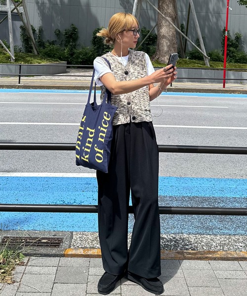 ニットベスト ハンドウォッシャブル】ミックスネップVニットベスト（ベスト