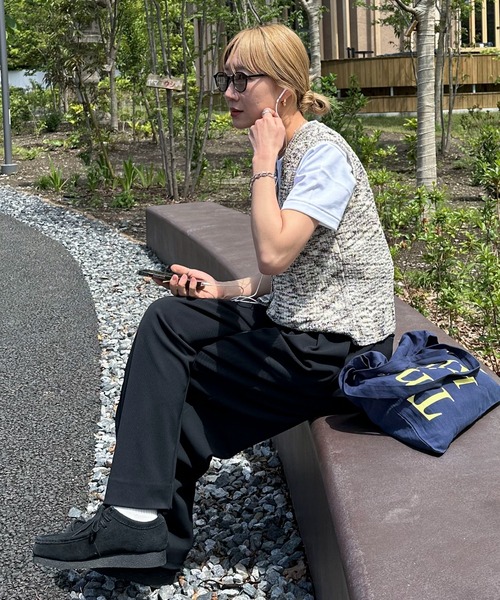 feepur(フェピュール)の「【ハンドウォッシャブル】ミックスネップVニットベスト(ベスト・レディース・アイボリー/ブラック・MEDIUM)」の8枚目の写真