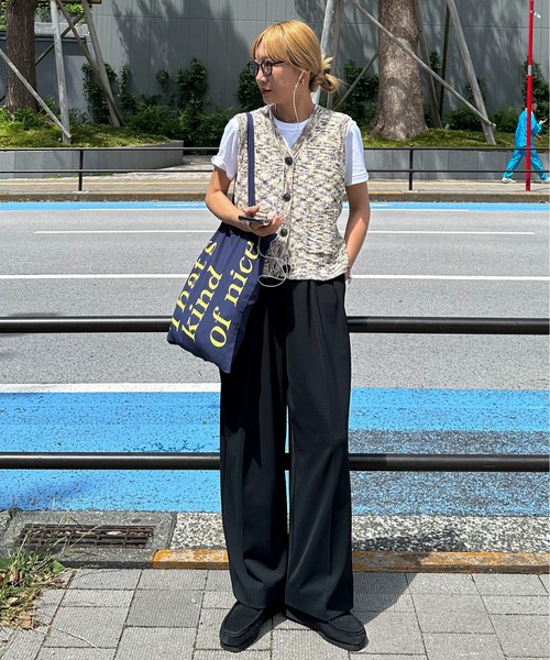 ハンドウォッシャブル】ミックスネップVニットベスト（ベスト