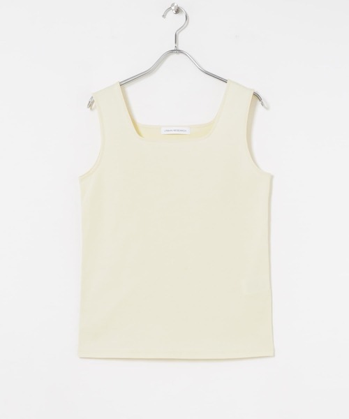 URBAN RESEARCH(アーバンリサーチ)の「スクエアネックタンクトップ(タンクトップ・レディース・ブラック/イエロー系その他/ホワイト・FREE)」の1枚目の写真