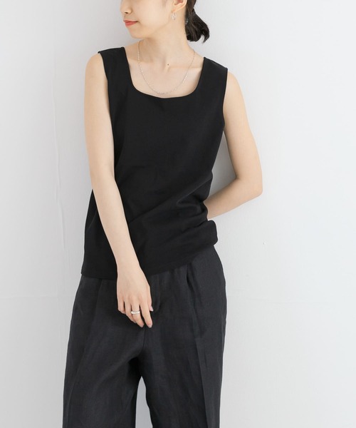 URBAN RESEARCH(アーバンリサーチ)の「スクエアネックタンクトップ(タンクトップ・レディース・ブラック/イエロー系その他/ホワイト・FREE)」の3枚目の写真