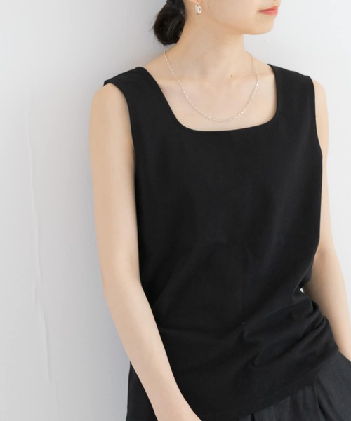 URBAN RESEARCH(アーバンリサーチ)の「スクエアネックタンクトップ(タンクトップ・レディース・ブラック/イエロー系その他/ホワイト・FREE)」の4枚目の写真