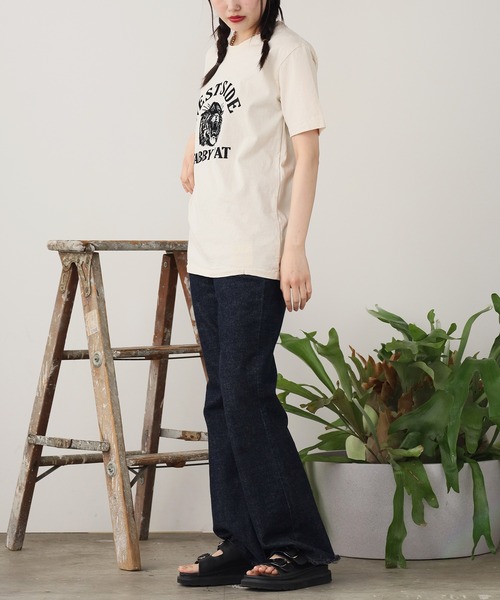 MIXTA（ミクスタ）の「MIXTA/ミクスタ  TABBY CAT SS CREWNECK T-SHIRTS Tシャツ（Tシャツ/カットソー・レディース・ブラウン/スミクロ/キャメル/ナチュラル/ブラック・M/S）」の9枚目の写真