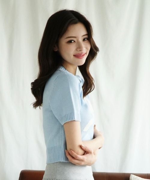 Jasmine Grandiflorum(ジャスミングランディフローラム)の「【Jasmine】ハーフスリーブリボンニットプルオーバー (SS)(ニット/セーター・レディース・グレー/ブルー/ベージュ/ピンク/レッド/ネイビー・FREE)」の20枚目の写真