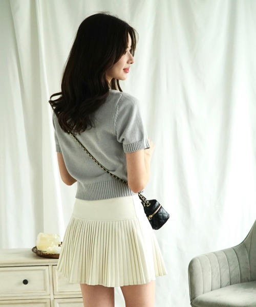 Jasmine Grandiflorum(ジャスミングランディフローラム)の「【Jasmine】ハーフスリーブリボンニットプルオーバー (SS)(ニット/セーター・レディース・グレー/ブルー/ベージュ/ピンク/レッド/ネイビー・FREE)」の11枚目の写真