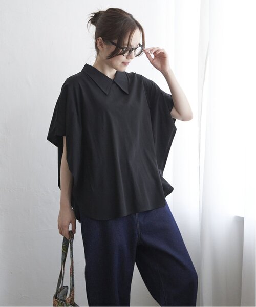 LBC（エルビーシー）の「シルケット襟付きプルオーバー（Tシャツ/カットソー・レディース・ブラック/ホワイト/ミント/ネイビー・M）」の3枚目の写真