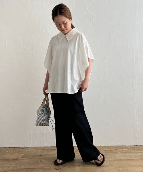 LBC（エルビーシー）の「シルケット襟付きプルオーバー（Tシャツ/カットソー・レディース・ブラック/ホワイト/ミント/ネイビー・M）」の11枚目の写真