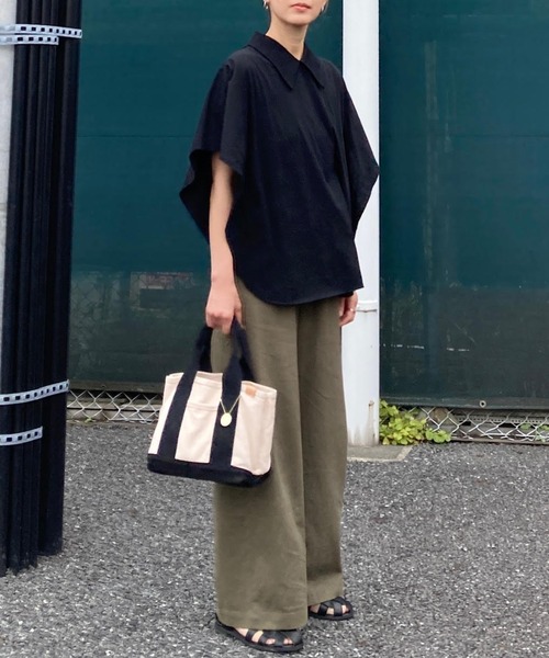 LBC（エルビーシー）の「シルケット襟付きプルオーバー（Tシャツ/カットソー・レディース・ブラック/ホワイト/ミント/ネイビー・M）」の10枚目の写真