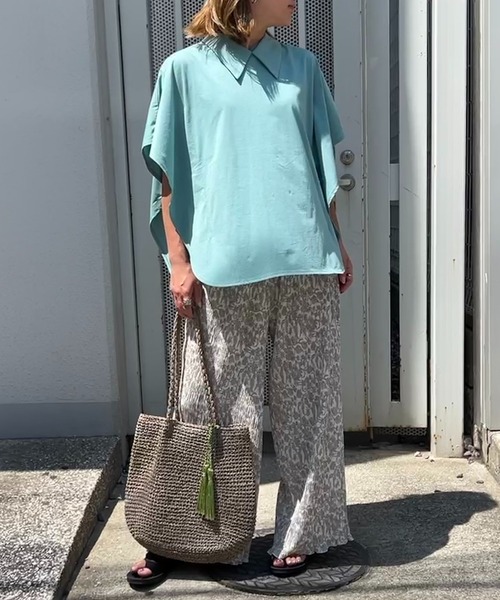 LBC（エルビーシー）の「シルケット襟付きプルオーバー（Tシャツ/カットソー・レディース・ブラック/ホワイト/ミント/ネイビー・M）」の6枚目の写真