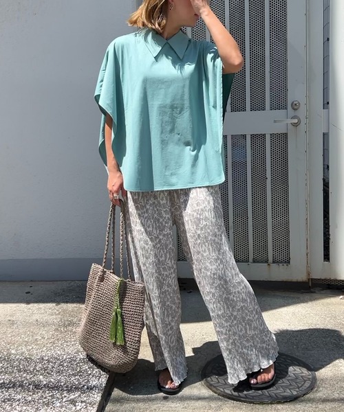 LBC（エルビーシー）の「シルケット襟付きプルオーバー（Tシャツ/カットソー・レディース・ブラック/ホワイト/ミント/ネイビー・M）」の5枚目の写真