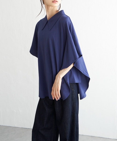 LBC（エルビーシー）の「シルケット襟付きプルオーバー（Tシャツ/カットソー・レディース・ブラック/ホワイト/ミント/ネイビー・M）」の14枚目の写真