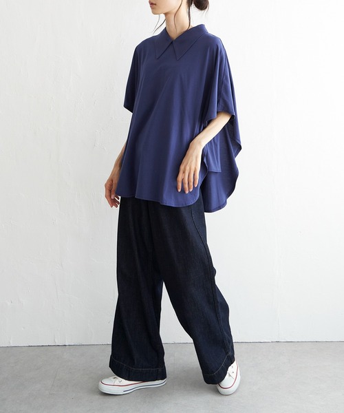 LBC（エルビーシー）の「シルケット襟付きプルオーバー（Tシャツ/カットソー・レディース・ブラック/ホワイト/ミント/ネイビー・M）」の13枚目の写真