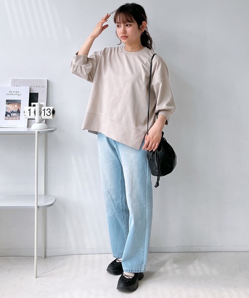 AS KNOW AS plus（アズノゥアズプラス）の「◎マシュマロタッチ　パフスリーブ5分袖プルオーバー（Tシャツ/カットソー・レディース・アイボリー/グレイッシュベージュ/ブラック/ブルー/ミント・FREE）」の20枚目の写真