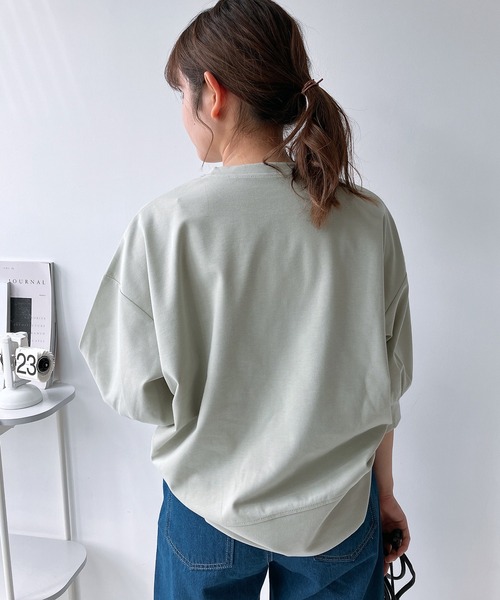 AS KNOW AS plus（アズノゥアズプラス）の「◎マシュマロタッチ　パフスリーブ5分袖プルオーバー（Tシャツ/カットソー・レディース・アイボリー/グレイッシュベージュ/ブラック/ブルー/ミント・FREE）」の14枚目の写真