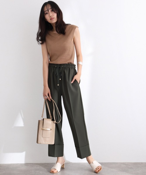 Vネックリブノースリーブ（ニット/セーター）｜ElegChic（エレグシック