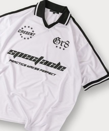 サッカーデザイン半袖Tシャツ ゲームシャツ オーバーサイズ