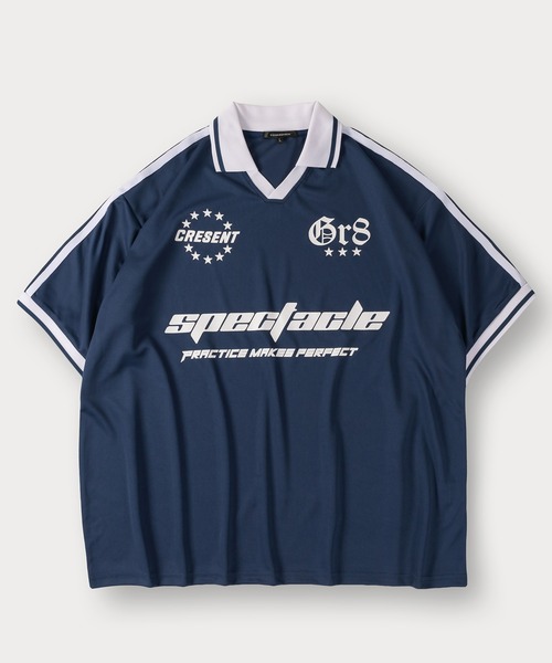 サッカーデザイン半袖Tシャツ ゲームシャツ オーバーサイズ（T