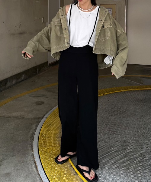 Futier land(フューティアランド)の「Straight Over Alls Pants(サロペット/オーバーオール・レディース・ブラック・MEDIUM/LARGE)」の1枚目の写真