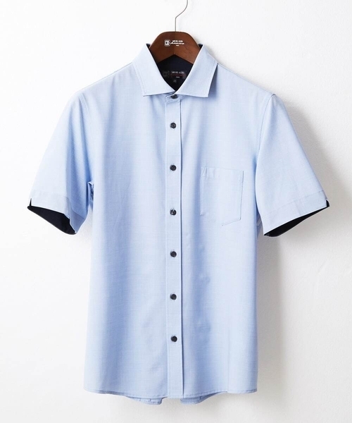 MK MICHEL KLEIN HOMME （エムケーミッシェルクランオム）の「【残りわずか】ストレッチ半袖シャツ（シャツ/ブラウス・メンズ・ミント/ダークインディゴブルー/ベージュ・46/48/51）」の3枚目の写真
