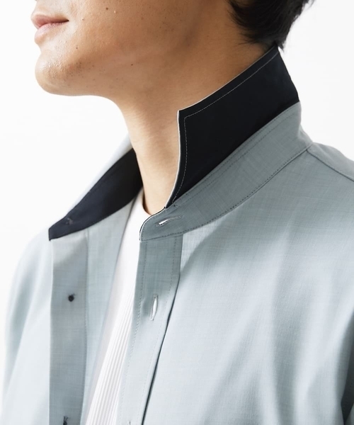 MK MICHEL KLEIN HOMME （エムケーミッシェルクランオム）の「【残りわずか】ストレッチ半袖シャツ（シャツ/ブラウス・メンズ・ミント/ダークインディゴブルー/ベージュ・46/48/51）」の7枚目の写真