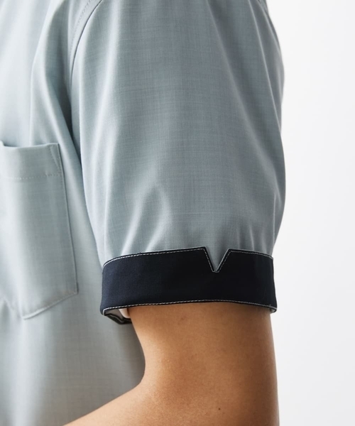 MK MICHEL KLEIN HOMME （エムケーミッシェルクランオム）の「【残りわずか】ストレッチ半袖シャツ（シャツ/ブラウス・メンズ・ミント/ダークインディゴブルー/ベージュ・46/48/51）」の10枚目の写真