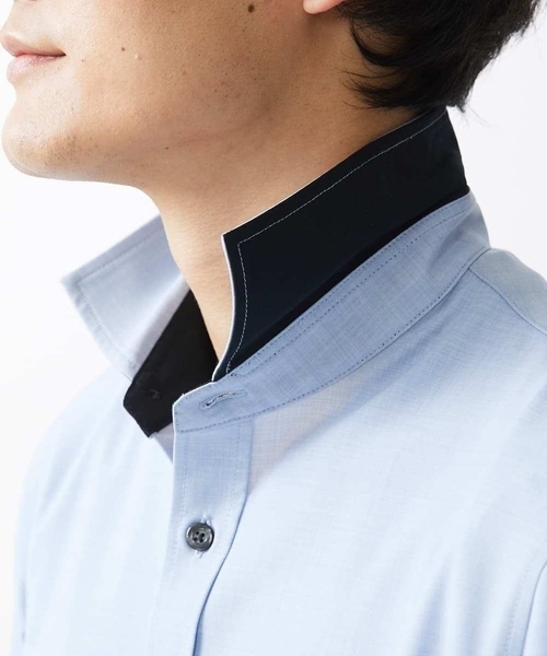 MK MICHEL KLEIN HOMME （エムケーミッシェルクランオム）の「【残りわずか】ストレッチ半袖シャツ（シャツ/ブラウス・メンズ・ミント/ダークインディゴブルー/ベージュ・46/48/51）」の20枚目の写真