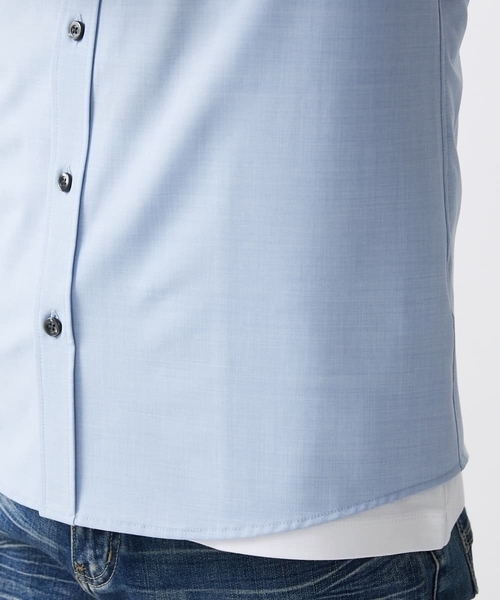 MK MICHEL KLEIN HOMME （エムケーミッシェルクランオム）の「【残りわずか】ストレッチ半袖シャツ（シャツ/ブラウス・メンズ・ミント/ダークインディゴブルー/ベージュ・46/48/51）」の18枚目の写真
