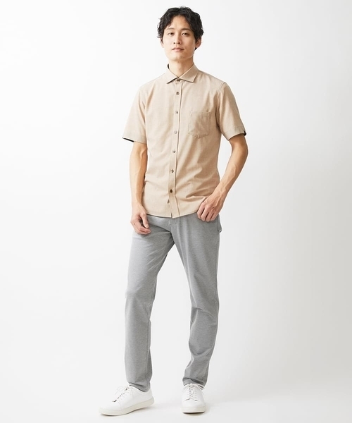 MK MICHEL KLEIN HOMME （エムケーミッシェルクランオム）の「【残りわずか】ストレッチ半袖シャツ（シャツ/ブラウス・メンズ・ミント/ダークインディゴブルー/ベージュ・46/48/51）」の15枚目の写真