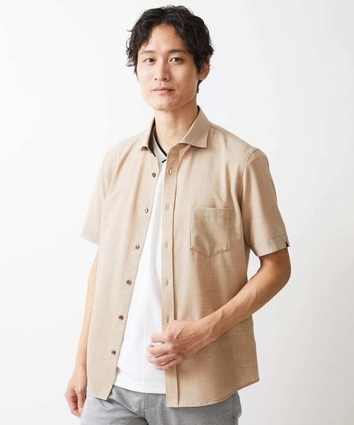 MK MICHEL KLEIN HOMME （エムケーミッシェルクランオム）の「【残りわずか】ストレッチ半袖シャツ（シャツ/ブラウス・メンズ・ミント/ダークインディゴブルー/ベージュ・46/48/51）」の21枚目の写真
