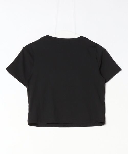 FREE STYLISTS（フリー スタイリスト）の「ショート丈半袖Tシャツ（Tシャツ/カットソー・レディース・パープル/ブラック/ブルー/オレンジ/ホワイト/グリーン/ライトピンク/ピンク系その他・L/M）」の9枚目の写真
