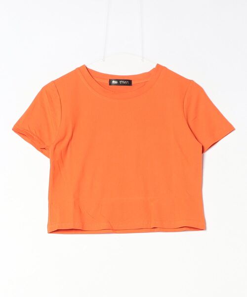 FREE STYLISTS（フリー スタイリスト）の「ショート丈半袖Tシャツ（Tシャツ/カットソー・レディース・パープル/ブラック/ブルー/オレンジ/ホワイト/グリーン/ライトピンク/ピンク系その他・L/M）」の10枚目の写真