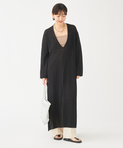 plage（プラージュ）の「paper/CO フカVネック ワンピース（ワンピース