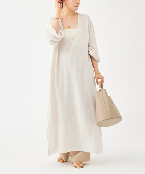 plage（プラージュ）の「paper/CO フカVネック ワンピース（ワンピース