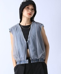 JEANASIS | チュールドッキングデニムショートベスト/129448(ベスト)