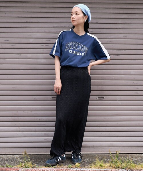 FREAK'S STORE(フリークスストア)の「レースドッキング ロゴTシャツ(Tシャツ/カットソー・レディース・チャコール/ナチュラル/ネイビー・フリ-)」の16枚目の写真