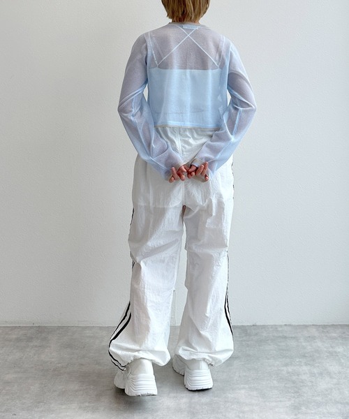 w closet（ダブルクローゼット）の「シアーニットカーディガン