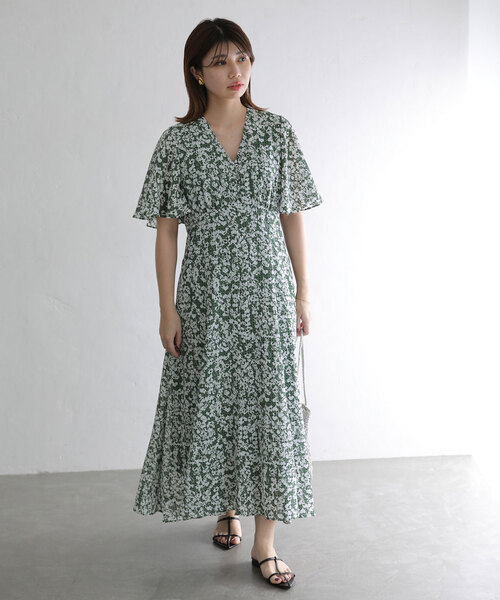 La TOTALITE(ラトータリテ)の「ハートプリントワンピース(ワンピース・レディース・グリーン/ネイビー・36/38)」の3枚目の写真