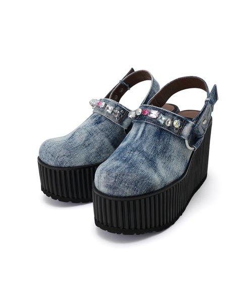 PAMEO POSE（パメオポーズ）の「Multi Bijou Sabot Shoes（サンダル・レディース・インディゴブルー・37/38/39）」の8枚目の写真