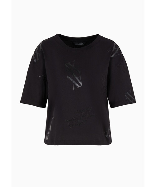 関税無【アルマーニエクスチェンジ】ロゴTシャツ コットン A/X A|X アルマーニ エクスチェンジ】AXロゴ 半袖クルーネックT