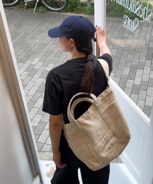 INTER FACTORY（インターファクトリー）の「さいとうなる - 3wayキャンバスバッグ - made in INTER FACTORY（トートバッグ・レディース・ナチュラル・FREE）」の7枚目の写真