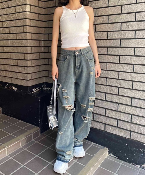 NANEA（ナネア）の「カップ付きアメリカンスリーブタンクトップ（タンクトップ・レディース・ホワイト/ブラウン/グリーン/レッド/ブラック/グレー・フリー）」の14枚目の写真